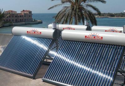Solar hot water system for a resort